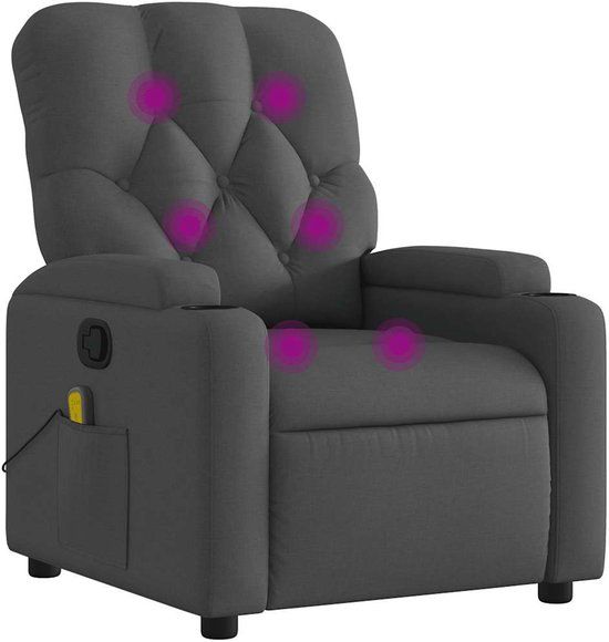 vidaXL Massagestoel verstelbaar stof donkergrijs