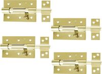AMIG verrou à glissière/loquet - 4x - acier - 12cm - laiton - vis incluses - porte - fenêtre - adapté pour cadenas (non inclus)