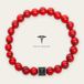 MEN OF MERCURY® Red Turquoise Armband Heren – 8mm Kralenarmband – Gepolijste Turkoois Steen – Elastisch – Rode Tinten – Luxe Geschenkverpakking