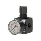 Riegler RB 11-6 drukregelaar, doorlopende drukvoorziening »multifix«, incl. manometer, BG 1, G 1/4, PE max. 16 bar, regelbereik 0,2-6 bar