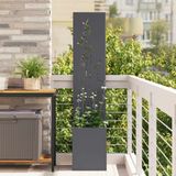 vidaXL Privacy Screen Flowers Anthracite 32 x 32 x 150 cm