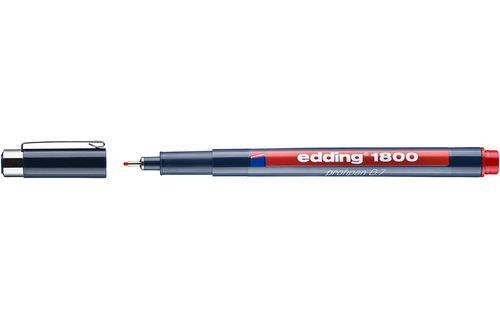 Edding 1800 - Gelpen - Zwart, Rood - 1 Stuk