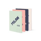 MILAN Set van 4 notitieboeken, A5, gelijmd, gelinieerd papier (7 mm), 48 vellen, 95 g/m², collectie 430 since 1918
