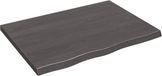 vidaXL Wastafelblad 80x60x(2-4) cm behandeld massief hout donkerbruin