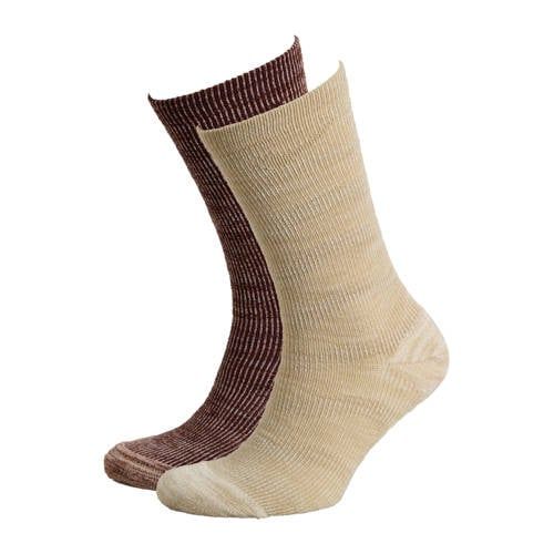 Nike sportsokken Everyday - beige/donkerrood (set van 2)