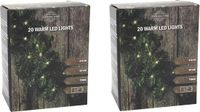 Svenska Living Dennenslinger - 2x - groen - met verlichting - 270 cm