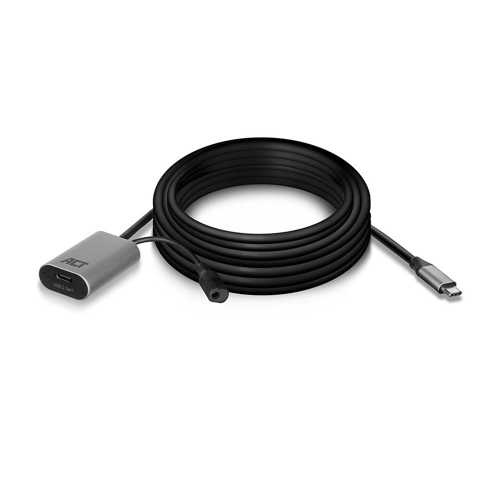 ACT AC7060 USB-C verlengkabel 5 meter - Zwart