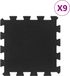 vidaXL Rubbertegels 9 st 16 mm 30x30 cm zwart