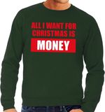 Bellatio Decorations Shoppartners Bv Foute kersttrui / sweater All I Want For Christmas Is Money groen voor heren - L