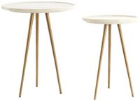 Light & Living Bijzettafel Prato - Wit - Set van 2 - Ø43+Ø33cm