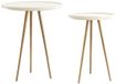 Light & Living Bijzettafel Prato - Wit - Set van 2 - Ø43+Ø33cm