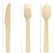 Dailygoods Couverts jetables 300 pièces Fourchettes Cuillères Couteaux en bois