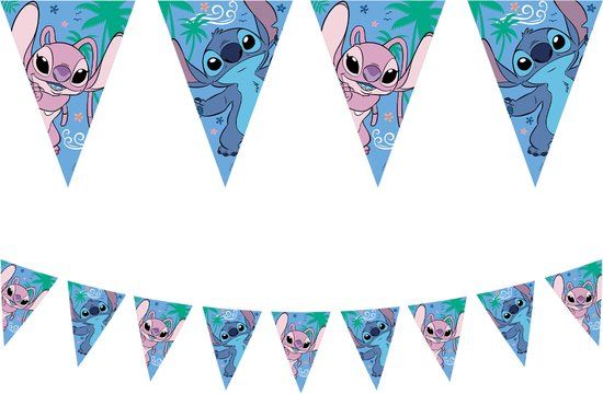 Top1Toys Vegaoo Stitch papieren wimpelslinger 230 cm blauw