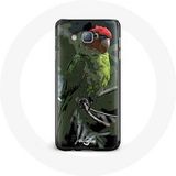 Maniacase Etui voor Samsung Galaxy J3 Pionus Papegaai Rood Groen