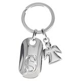 Depesche Beschermengel sleutelhanger met letter S - Zilver & Roze
