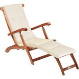 Queen Mary® Acacia FSC®-gecertificeerde ligstoel met crème kussen
