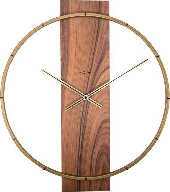 NeXtime Carl Wandklok - Bruin - Hout/Staal - 50.8 cm
