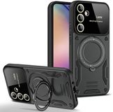 Merkloos Samsung Galaxy A16 Hoesje Magnetische Kickstand Back Cover Zwart