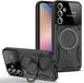 Merkloos Samsung Galaxy A16 Hoesje Magnetische Kickstand Back Cover Zwart