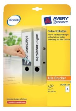 Avery L4760-10 Printeretiketten - wit - papier