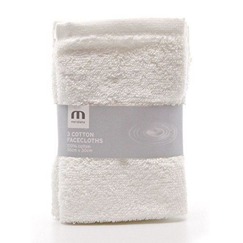MERIDIANA Super zacht 100% katoen familie washandjes - Wit - 3 stuks
