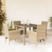 Maison Exclusive - Ensemble de jardin, 5 pièces, avec coussins, polyrotin beige et verre