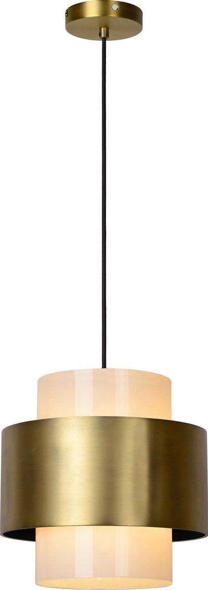 Lucide FIRMIN Hanglamp - Ø 30 cm - E27 - Mat Goud / Messing - Glas