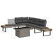 vidaXL 2-delige Loungeset met Kussens, Poly Rattan en Glas, Grijs