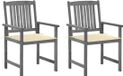 vidaXL Fauteuils de jardin 2 pcs avec coussins bois d'acacia massif gris
