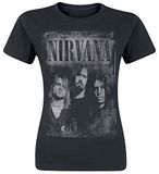 Nirvana Faded Faces T-shirt zwart M 100% katoen Band merch, Bands