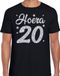 Bellatio Decorations Hoera 20 jaar verjaardag - cadeau t-shirt - zwart - zilver glitter print - heren - 20 geworden S