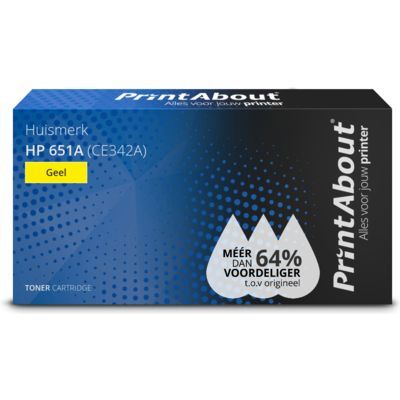 PrintAbout Huismerk HP 651A (CE342A) Toner Geel | Compatibel