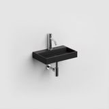 Clou Mini Wash Me fontein 38x24cm kraangat Keramiek Zwart mat
