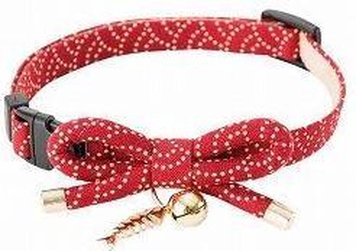 SPIRE-PETS NECOICHI ZEN kattenhalsband rood met vis bedel rood