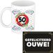 Bellatio Decorations Verjaardag cadeau koffiemok - thema 50 jaar - man - ouwe lul - met gefeliciteerd ouwe wenskaart - A5 - leeftijd humor