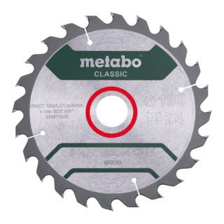 Metabo Zaagblad "Precision Cut Wood - Classic" 190x2,0/1,4x30 Z24 WZ 15° /B - 1 Stuk