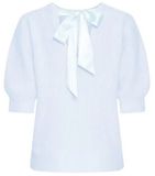 b.young Vrouwentrui Byomea Driekwart Mouw Ronde Hals Katoen Aansluitend Casual Effen Cashmere Blue Melange