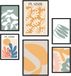 Wan GmbH Set van 6 posters vegetatie. Collectie panelen met esthetische collage voor interieurdecoratie. Formaat A3 en A4. Frameloos