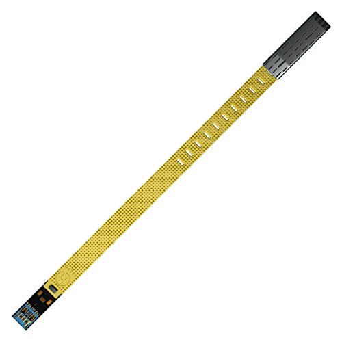 Keepo USB Armband met Satijn Plaque Plaque met een Satijn Finish en Stripy Patroon 8 GB Giallo Scuolabus