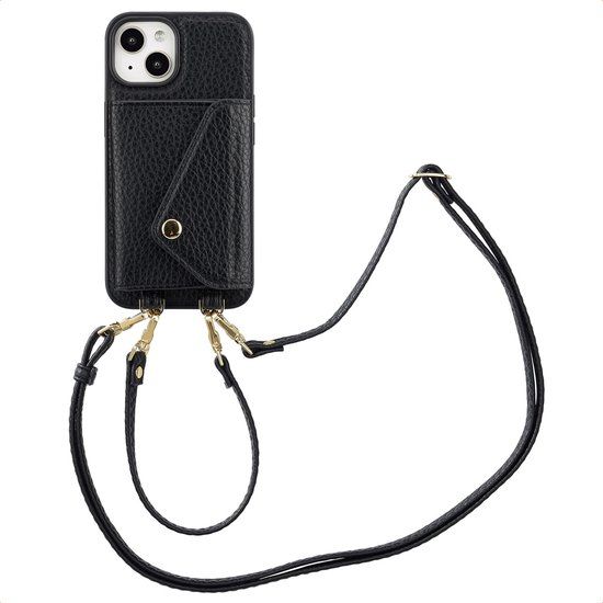 Selencia Sera Koordhoes met Pashouder Envelop voor Apple iPhone 14 / 13 - Zwart