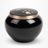 Urn Store Smulders Verhuur & Handelsonderneming B.V. Honden Urn Middel 700 ml Zwart Met Goudkleurige Pootafdruk
