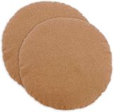 vidaXL - Kussensloop - 2 stuks - HEERLEN - Beige - Ø 40 cm - Bouclé