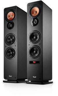 Teufel Ultima 40 ACTIVE 3 - Actieve 3-kanaals vloerstaande luidsprekers (paar) met bluetooth aptX, 260 W, basreflex, ingebouwde versterker, HDMI ARC CEC, USB-C - zwart