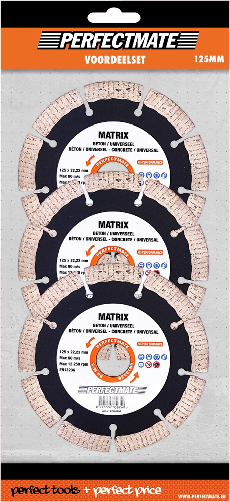 Perfectmate Matrix SP15P 3-in-1 voordeelset 125mm, asgat 22.23mm | 1 stuk