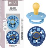 BIBS Colour Fopspeen - 0-6 mnd - 2-pack - Rond - Breeze/Cornflower