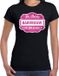 Bellatio Decorations Shoppartners Bv Cadeau t-shirt voor de beste barvrouw voor dames - zwart met roze - barvrouwen - kado shirt / kleding - moederdag / collega XS