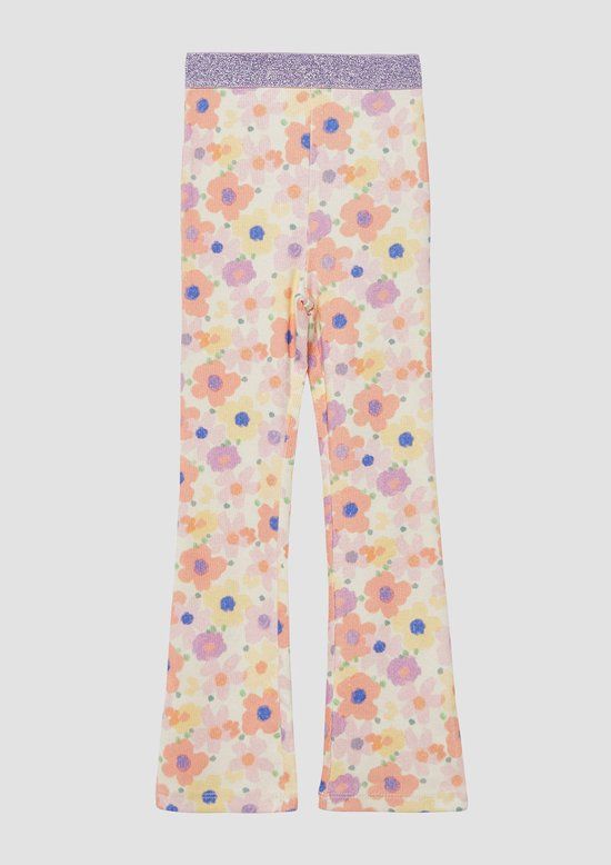 s.Oliver Gebloemde Legging Ecru Rib Gebreid