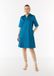 Comma Robe en coton avec col chemise et poches latérales - Bleu océan