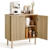 VEVOR Dressoir Keukenkast met 2 Planken, Buffetkast In Middeleeuwse Stijl voor Woonkamer, Hal, Keuken, Opbergkast 80x37,5x80cm Eikenhouten Keukenbuffet