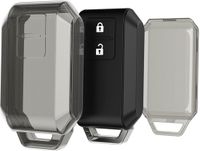 kwmobile autosleutel hoesje geschikt voor Suzuki 2-knops autosleutel Keyless Go - Autosleutel behuizing van TPU - Transparant in zwart / transparant